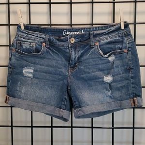 Aeropostale Boyfriend distressed denim shorts 6